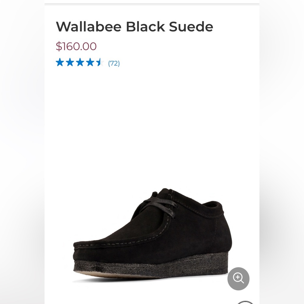Wallabee Black Suede from clarks - barely used in size 7